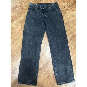 Levi’s 501 Black Jeans Distressed Acid Wash Paint Splatter W27 L30